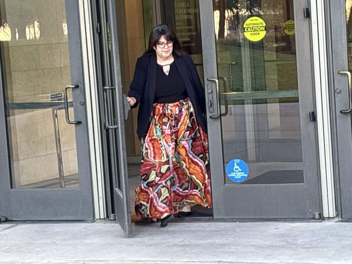 Suliana Caldwell leaves the Robert E. Coyle Federal Building and U.S. Courthouse on Tuesday, Sept. 8, 2026, after being ordered to repay $1.1 million to the Fresno Arts Council. She is set to report for a 33-month sentence for embezzlement on Oct. 21.